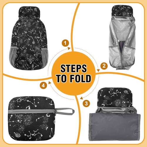 ZOMAKE Lightweight Packable Backpack 20L, Foldable Small Daypack for Hiking - color: Star Print