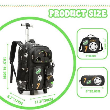 Meetbelify Kids Rolling Backpack with Wheels for Elementary Preschool Students Boys Travel Luggage Carry on Backpack for Boys Ages 6-8 - color: 02 Gray
