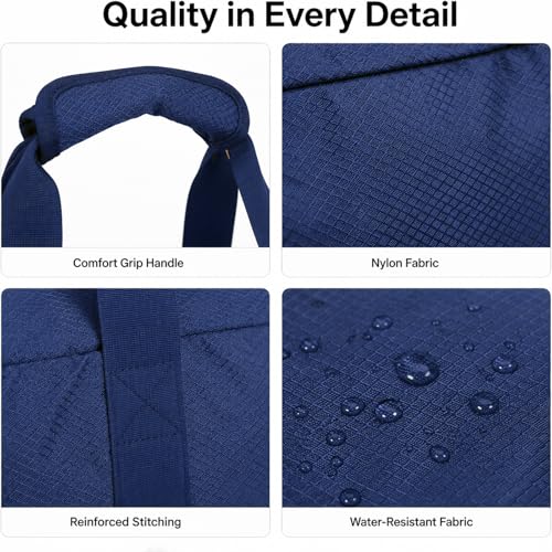 Foldable Travel Duffle Bag with Trolley Sleeve 40L Travel Bag - color: Blue