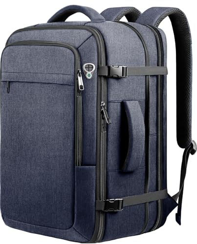 Backpack for Men, 45L-55L Travel Laptop Mochila Carry On Luggage - color: Blue, size: 3X-Large