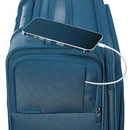 Samsonite UpLIFT Lightweight Medium Checked Softside Luggage with Spinner Wheels - Expandable - Airline-Approved, Polyester Soft Suitcase for Ultra Light Travel - Cerulean Blue - color: Cerulean Blue, size: Medium Checked