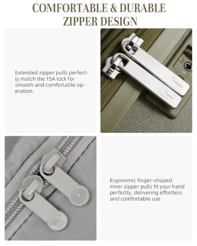 Timeet Checked Luggage, 28 Inch Large Size Hardside Suitcase with Spinner Wheels, Expandable Polycarbonate Rolling Luggage, TSA Lock, Built-in USB Charging, Wet Dry Separation Pocket, Olive Green - color: Olive Green, size: 28 inch