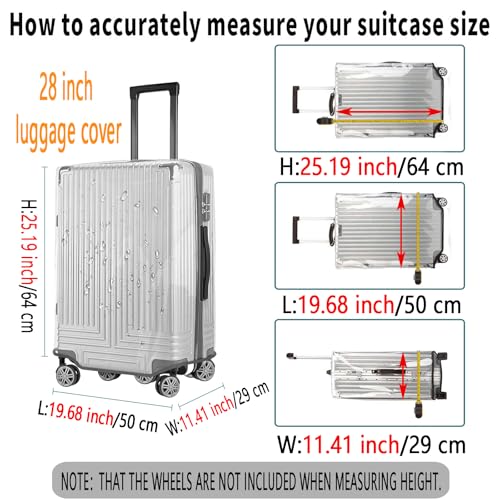 28 Inch PVC Clear Suitcase Cover (Gray Trim) - color: Gray Trim-0.4mm, size: L Suitcase Cover.