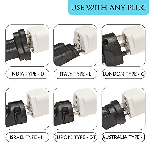 Ceptics South Africa, Botswana Travel Adapter, Universal Socket Plug Accepts Plugs From any Country, Perfect for Cell Phones, Laptops, Chargers and More - 3 Pack - color: White