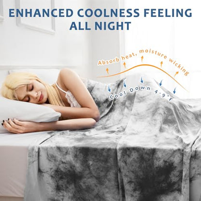Marchpower Arc-Chill Cooling Blanket for Hot Sleepers Throw, Tie-Dye Gray - color: Tie-dye Gray, size: Throw 51" X 67"