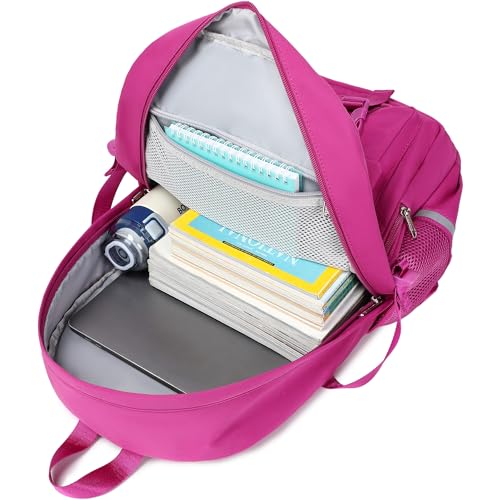 abshoo School Backpack for Girls Teen Elementary Middle High School Bookbag - color: Hot Pink
