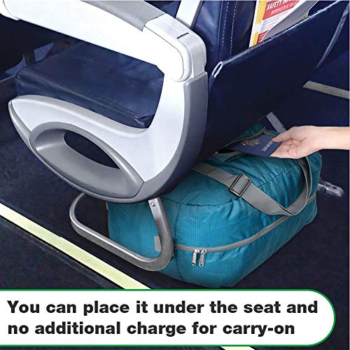 WANDF Foldable Personal Item Travel Bag, Carry on Duffle Bag - color: Blue 40L