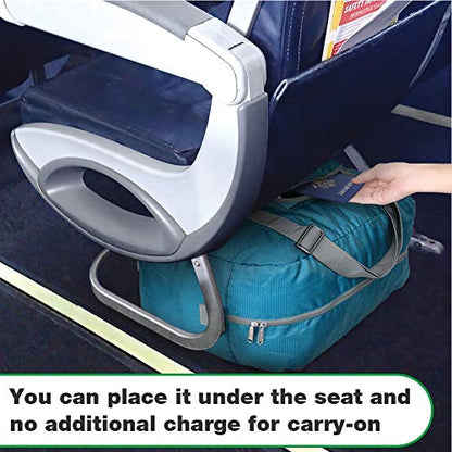 WANDF Foldable Personal Item Travel Bag, Carry on Duffle Bag - color: Blue 40L