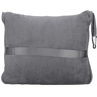 BlueHills Premium Soft Travel Blanket Pillow 2-in-1 Airplane Warm - Gray - color: Gray-1pk-t007