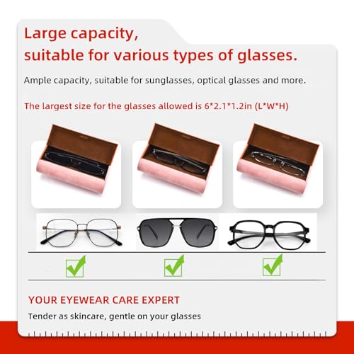 Eyeglasses Cases for Glasses, Clip-on, Sunglasses, Reading Glasses - color: Orange and Pink