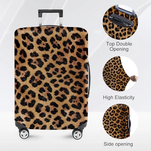 ANNA QUEEN Travel Luggage Cover Suitcase Protector Suitcase Cover Anti-Scratch,Stretchable Bag Cover Washable Durable Polyester - color: Leopard print, size: XL(fits 32-34Inch suitcase)
