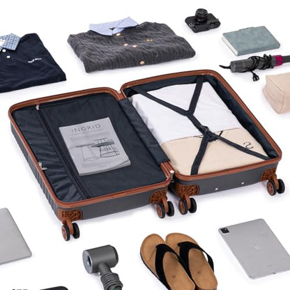 Cobens Luggage Sets 5 Piece, Suitcases with Wheels, 20"/24"/28",Gray - color: Gray, size: 5 Piece Sets (20/24/28/DB/TB)