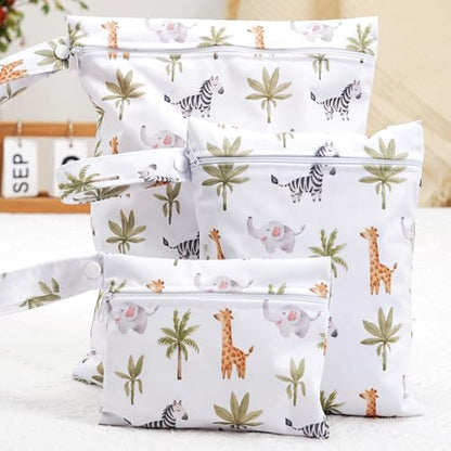 Happy Flute 3 Set Wet Bag Storage Bag Zipper Waterproof Washable - color: EF643
