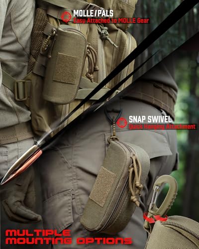 Wynex Tactical Molle Glasses Pouch, Shockproof Eyeglass Case for Glasses - color: Khaki
