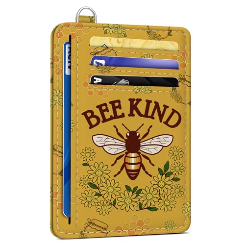 SEAVILIA Small Credit Card Holder for Women, Slim RFID Blocking Wallet - color: Bee