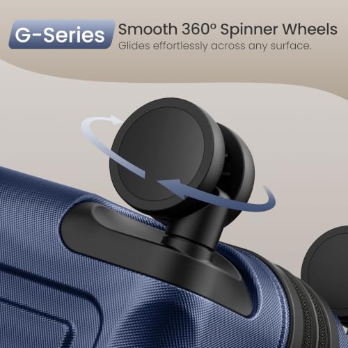 SHOWKOO G-Series Luggage set 3pcs, 100% PC Durable Hardshell Suitcase - color: Deep Blue, size: 3-Piece Set (20/24/28in)