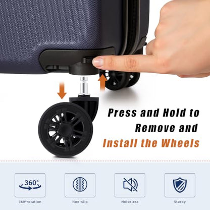 5 Piece Hardshell Luggage Set Spinner Wheels 20/24/28" Blue - color: PorscheBlue, size: 5 piece