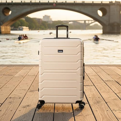 InUSA TREND Luggage with Spinner Wheels | Durable lightweight Hardside Suitcase, Travel Bag with Handle and Trolley | 32-inch Extra-Large Checked luggage | Sand - color: Sand, size: 32 Inch