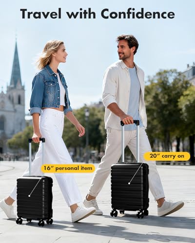 Lekesky 18 Inch Expandable Carry On Luggage Airline Approved, Black - color: B-Black, size: 18 Inch