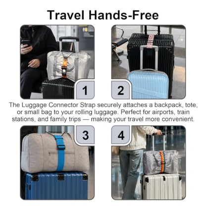 Add Bag Luggage Strap for Suitcases - LHZHLE 2 Pcs Adjustable Bungee Straps - color: Orange Skull Pattern
