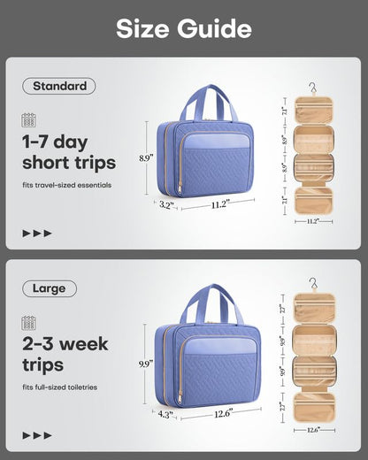 HOTOR Hanging Travel Toiletry Bag Women Men, Aegean-Blue, Medium - color: Aegean-Blue, size: Medium