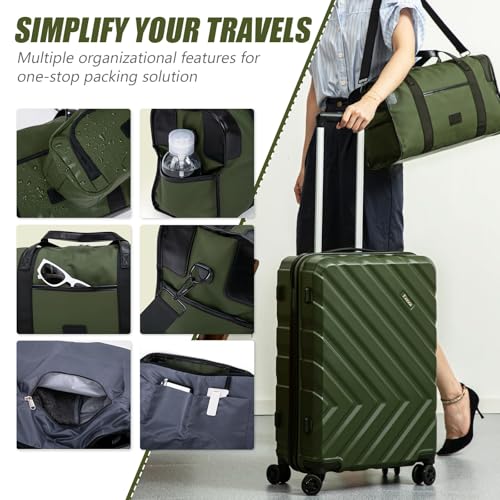 Eeeza ABS+PC Luggage Sets 5 Piece,Suitcases with Wheels(20"/24"/28"),Yellow - color: Mango Yellow, size: 5piece