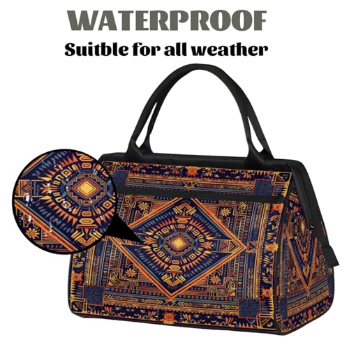 Carpet Pattern Weekender Overnight Bag for Women Travel Gym Sport - color: D 005