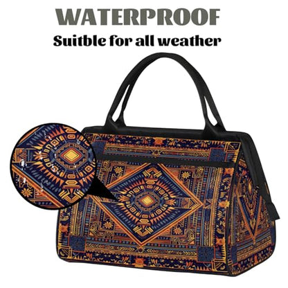 Carpet Pattern Weekender Overnight Bag for Women Travel Gym Sport - color: D 005