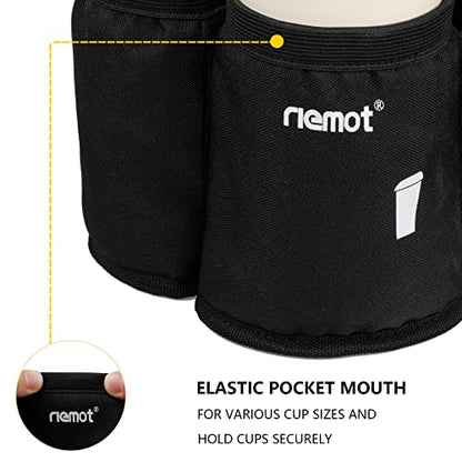 riemot Luggage Travel Cup Holder Free Hand Suitcase Drink Carrier Black 2 - color: 3. Hook & Loop: Black