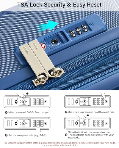 MILADA Hard Shell Carry On Suitcase, 20 Inch Expandable Luggage, Blue - color: Interstellar Blue, size: Carry On 20 Inch