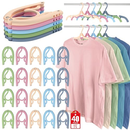 40Pcs Foldable Travel Hangers Cruise Essentials Travel Essential Phone Size - color: Multicolor, size: 40 Pack