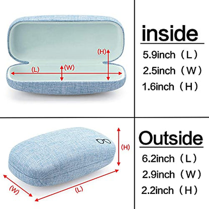 Vemiss Hard Shell Sunglasses Case, Large Linen Fabric Protective Glasses Case for Men Women - color: Blue 2, size: Sunglass Case