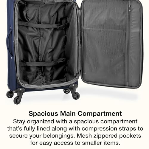 U.S. Traveler Anzio Softside Expandable Luggage with Spinner Wheels, Navy, 2-Piece Set (22/30) - color: Navy, size: 2-Piece Set (22/30)