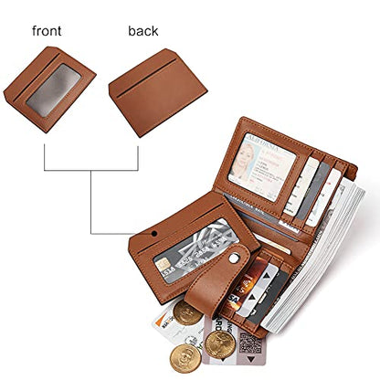 BOSTANTEN Leather Womens Wallet Small RFID Blocking Credit Card Holder - color: 3-Brown