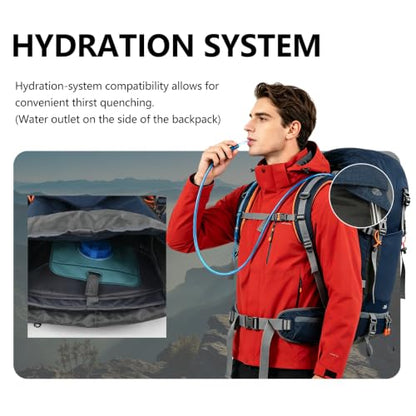 Hiking Backpack for Women Men,30+5L Waterproof Camping Backpacking Backpack - color: Blue