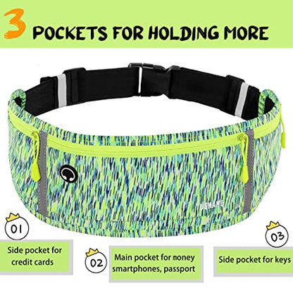 USHAKE Slim Running Belt, Bounce Free Fanny Pack Phone Holder - color: Green