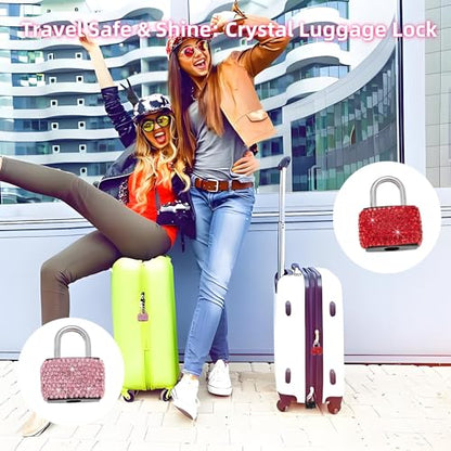 2 Pcs Small Locks with Keys Mini Luggage Locks Bling Padlock with Key Metal Lock for Locker Suitcase Bag(White+Black) - color: white+black
