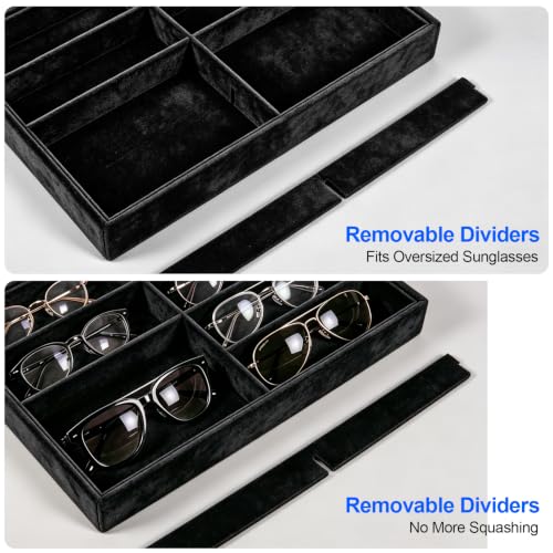 Velvet Sunglass Tray, Suitable For Dresser And Drawer, Black - color: Black