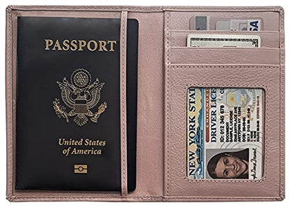 Personalized Monogrammed Blush Leather RFID Passport Wallet - color: Blush, style: Minimalist