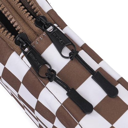 Nylon Crossbody Sling Bags for Women Small Cross Body Fanny Pack - color: Brown Grid