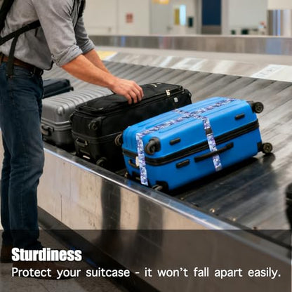 Nuxovilar Luggage Straps Set for Suitcase 1.96x90.5in Polyester - color: YZX03596, size: 1.96"x90.5"
