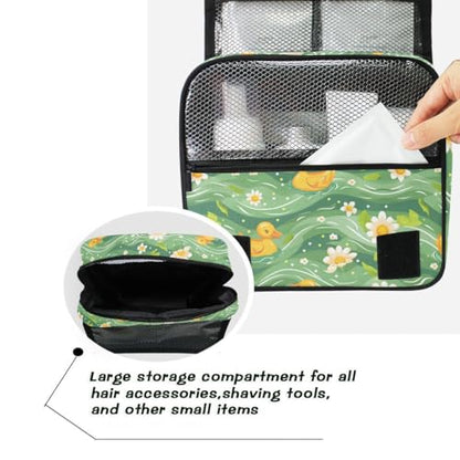 Hanging Travel Toiletry Bag Little Ducks Daisy Flower Kit Makeup Case Cosmetics Organizer for Men Women - color: Little Ducks Daisy Flower