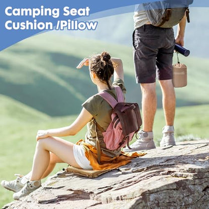 Airplane Travel Seat Cushion, 2, Khaki | Inflatable seat cushion for stadium, camping,outdoors.Sondur travel cushion for airplane - color: Khaki