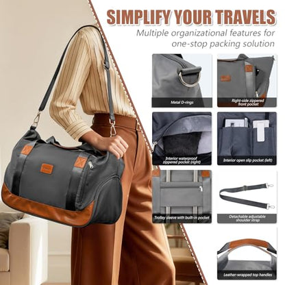 Cosbarn Luggage Sets 5 Pcs Suitcases with Wheels, 20"/24"/28",Gray - color: Gray, size: 5 Piece Sets (20/24/28/Db/Tb)