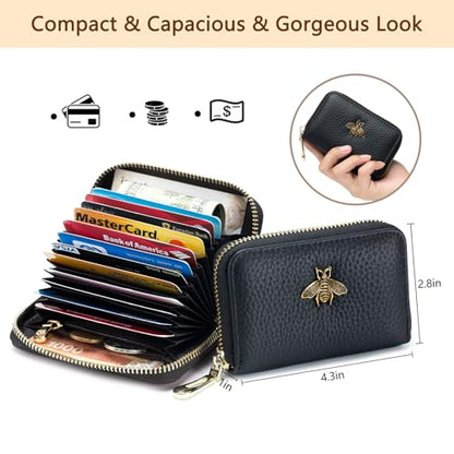 imeetu RFID Credit Card Holder, Small Card Wallet Women, Leather Card Case - color: Lite - Fruit Green, size: Lite
