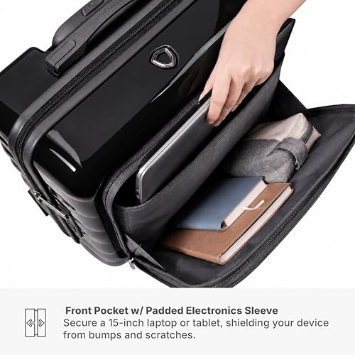 Traveler's Choice Edinburgh II Hardside Luggage with Spinner Wheels, TSA Lock, Black, 16-Inch Mini - color: Black, size: 16-Inch Mini