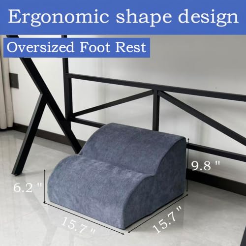 Foot Rest for Under Desk at Work.Multifunctional 3-Tier Foot Stool - color: Light Blue