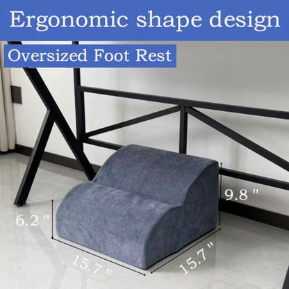 Foot Rest for Under Desk at Work.Multifunctional 3-Tier Foot Stool - color: Light Blue