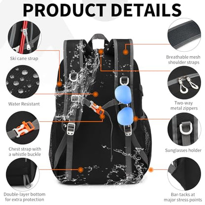 Lightweight Foldable 45L Large-Capacity Everyday Backpack (Black) - color: 45l-black