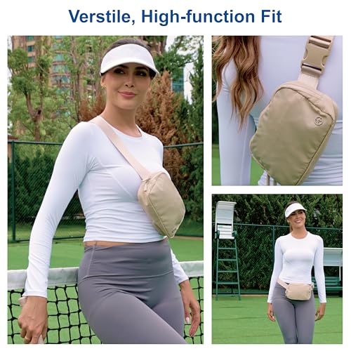 Pander Nylon Fanny Pack for Women, Two-Way Zipper Crossbody Bag - color: Light Purple
